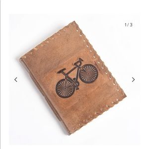 Hand Bound Leather Journal Cycle Motif